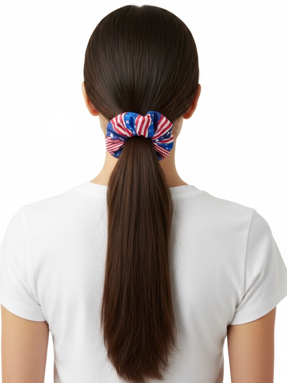 Red White Blue Stripe Striped Stars Patriotic USA America July 4th Scrunchie